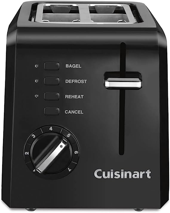 Cuisinart Compact Plastic Toaster | 2-Slice | Black (CPT-122BK)